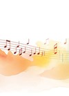 Illustration of colourful spectrum and musical notes. 