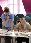 Photos showing a group exercise designed to help ‘find our best self’, using cards and images to display this.